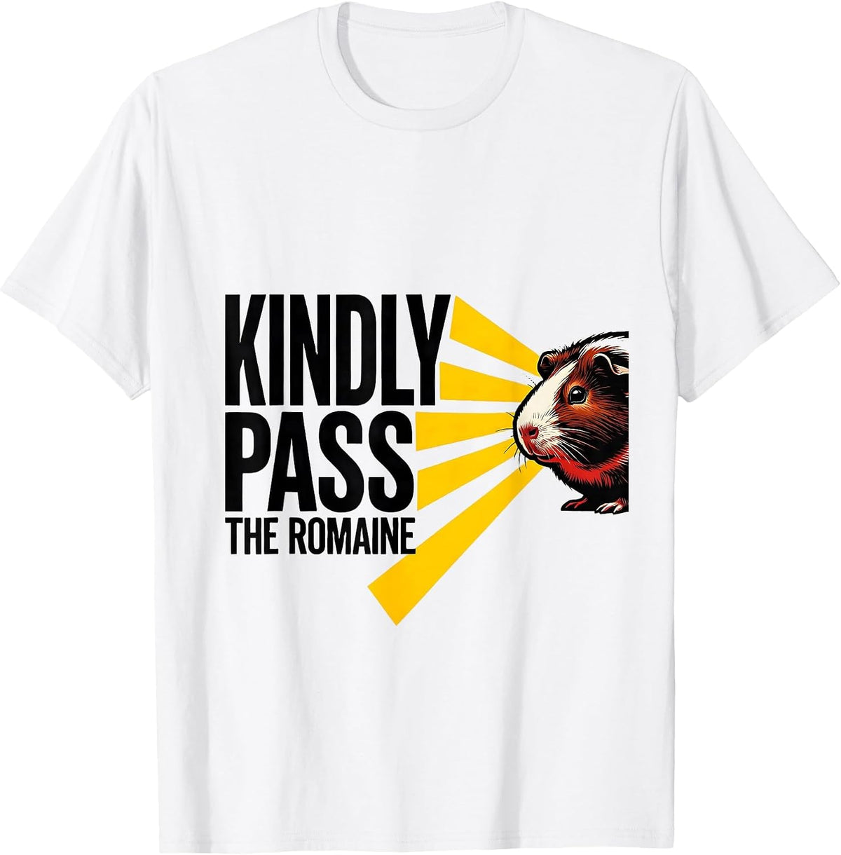 Men's Kindly Pass The Romaine Funny Pig Lover Cavy Pet Owner T-Shirt - White