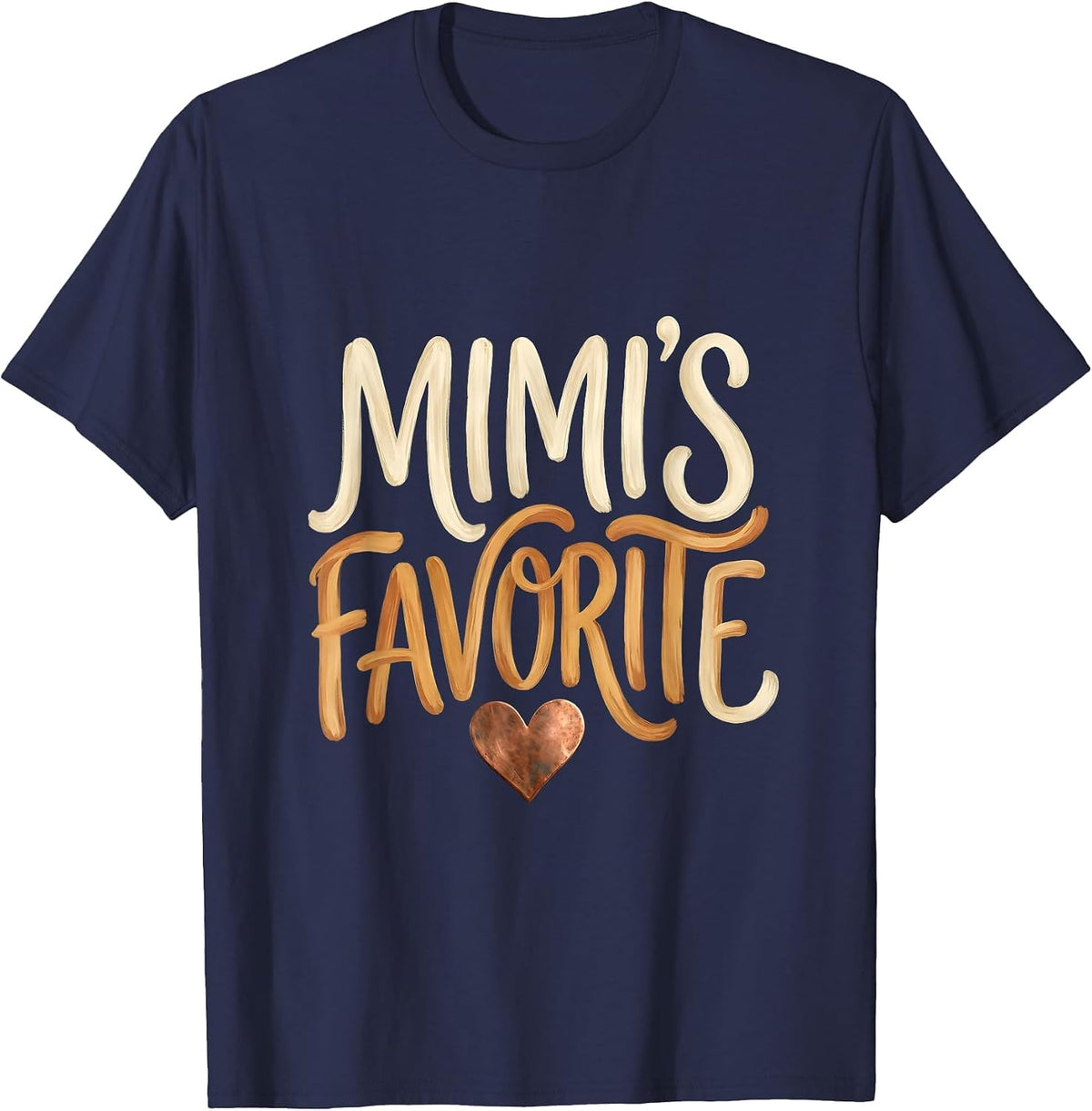 Mimi's Favorite Boho Typography Grandchild Family Pride T-Shirt - Navy Blue