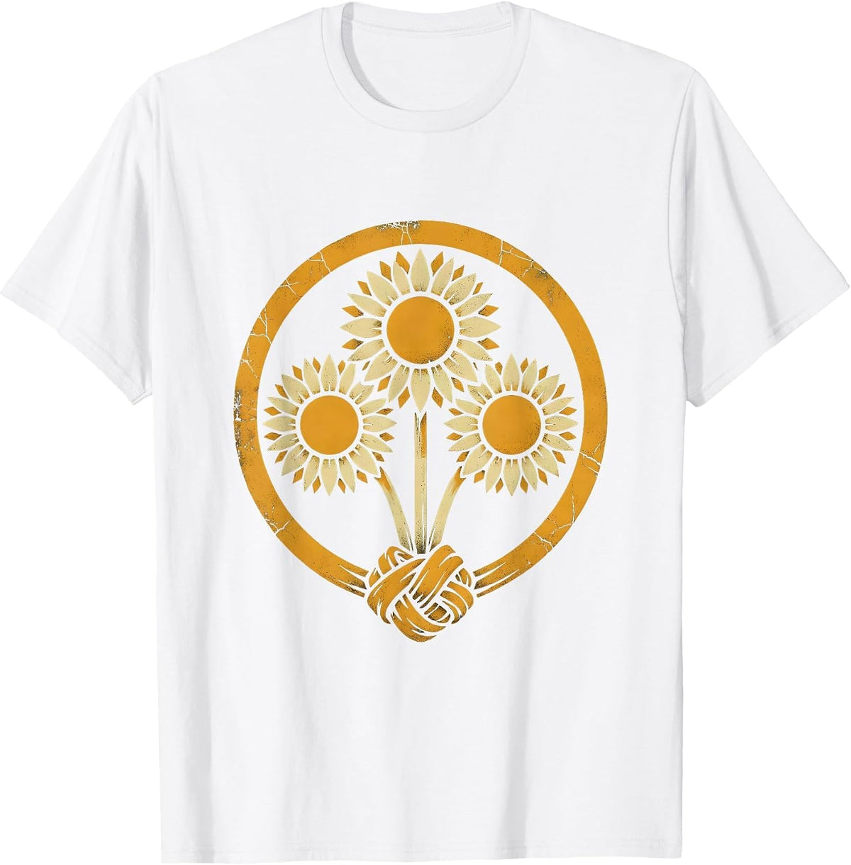 Men's 90s Country Bandana Sunflower Bouquet Graphic T-Shirt - White