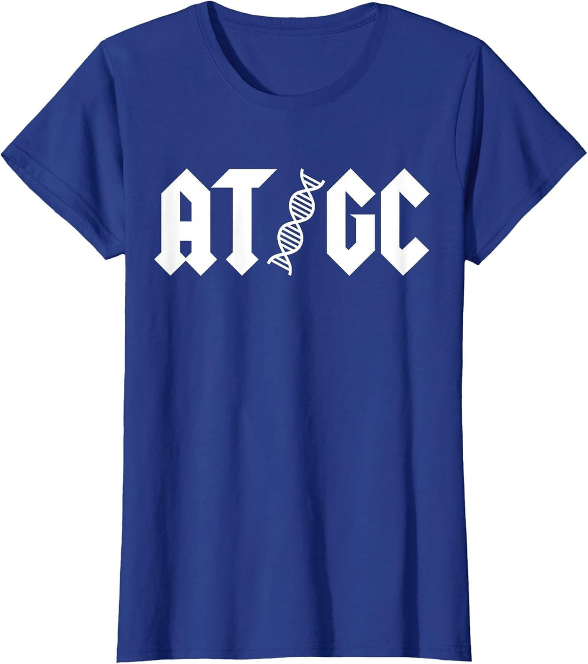 AT GC Biology DNA Strand Double Helix Teacher Student T-Shirt - Royal Blue