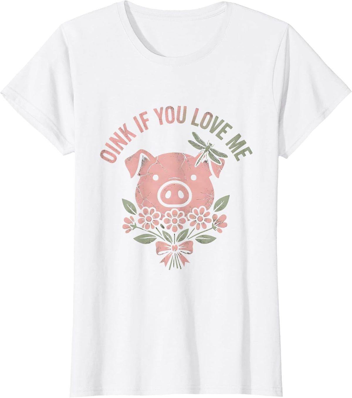Oink If You Love Me Cute Pig Lover Design T-Shirt - White