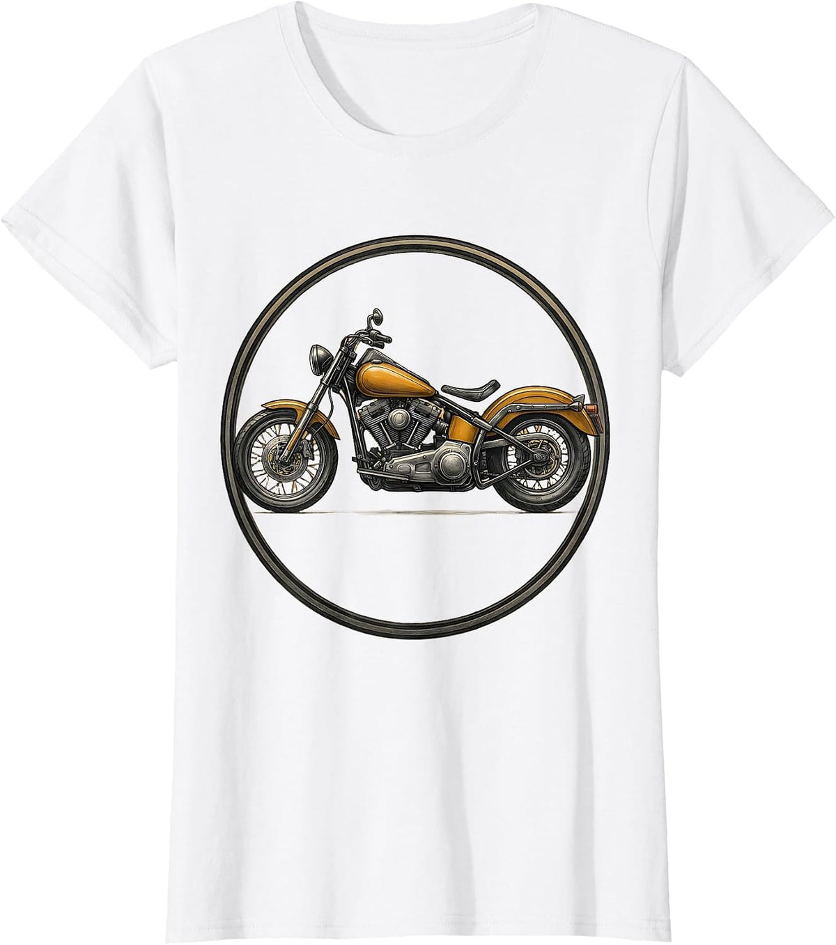 Lone Biker Desert Highway Motorcycle Graphic T-Shirt - White