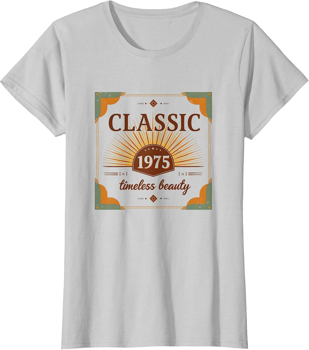 Classic 1975 Timeless Beauty Vintage Design T-Shirt - Silver Grey