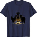 My Christmas Company Funny Farm Animal Holiday Humor T-Shirt - Navy Blue