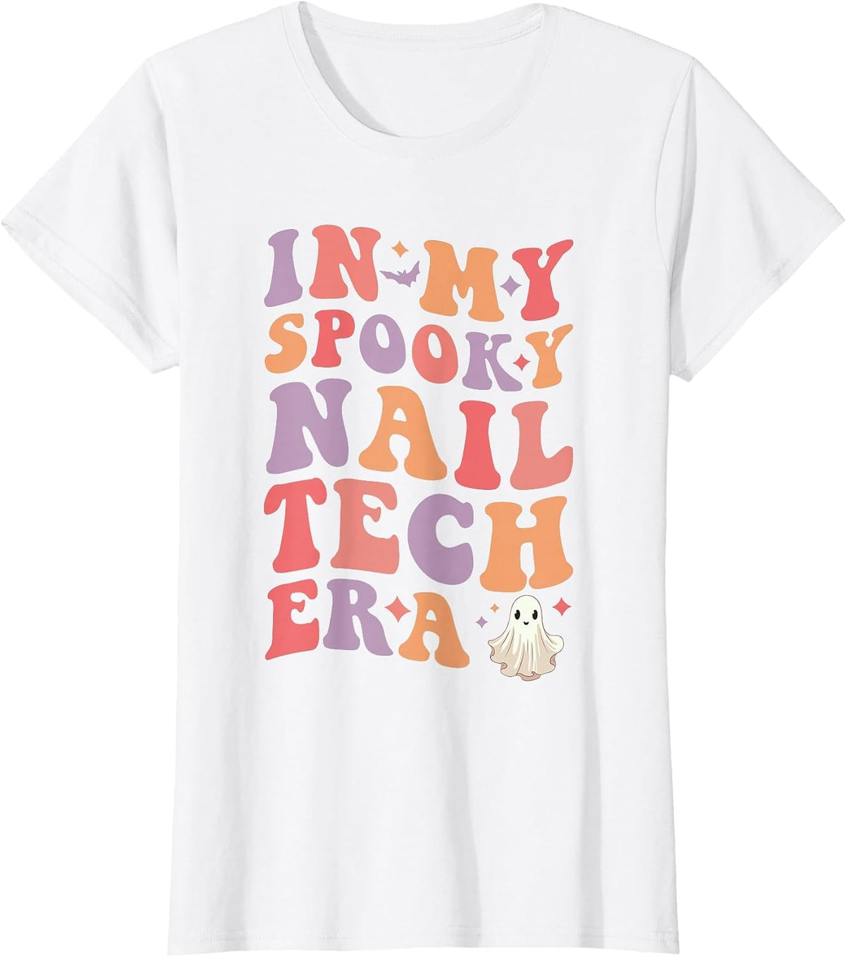 in My Spooky Nail Tech Era Halloween Funny Nail Technician T-Shirt - White