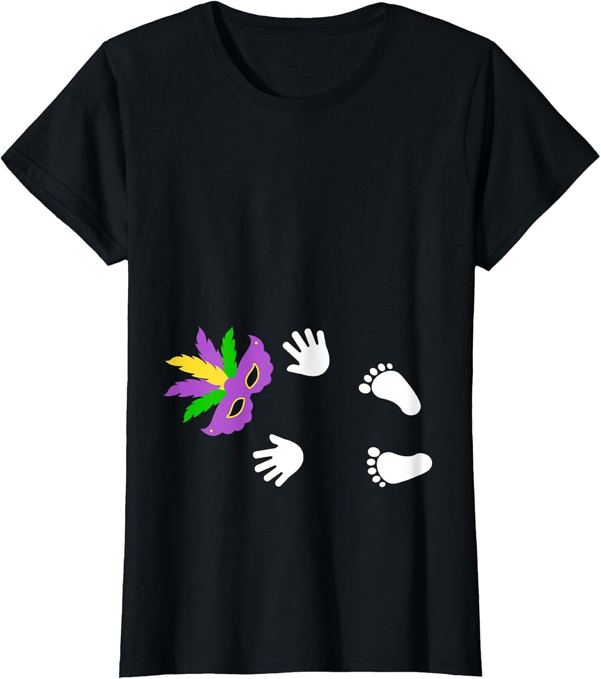 I Got The Baby Funny Pregnancy Announcement Mardi Gras T-Shirt - Black