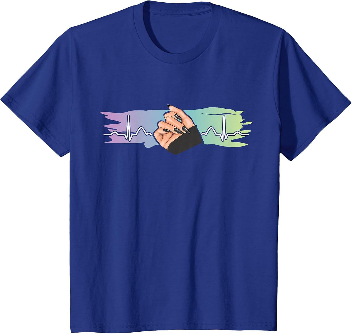 Heartbeat Naildesign Nail Salon Nail Tech T-Shirt - Royal Blue