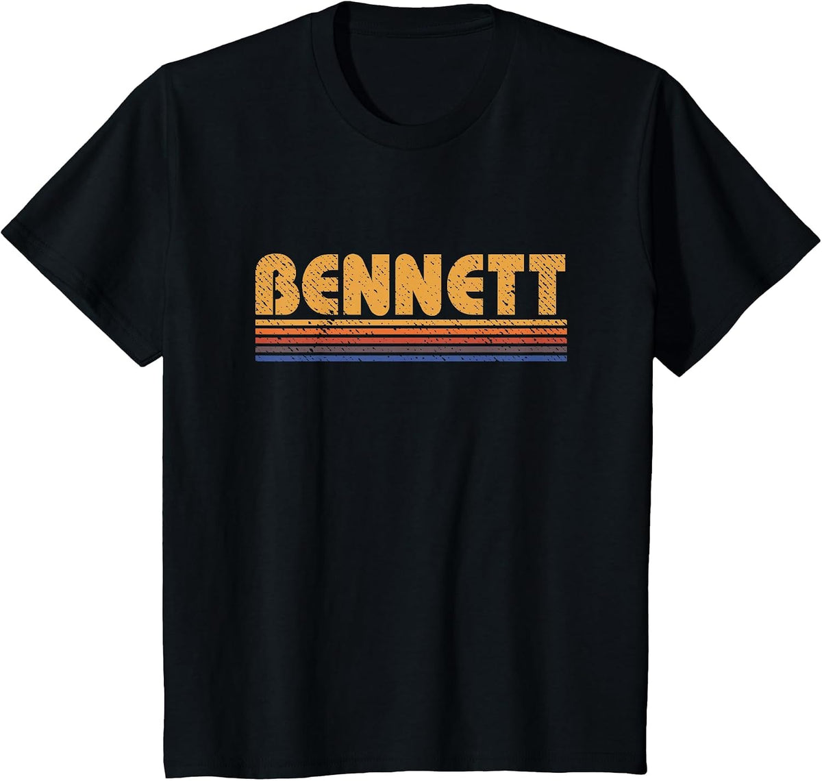 Bennett Vintage 80s Retro Style T-Shirt - Black