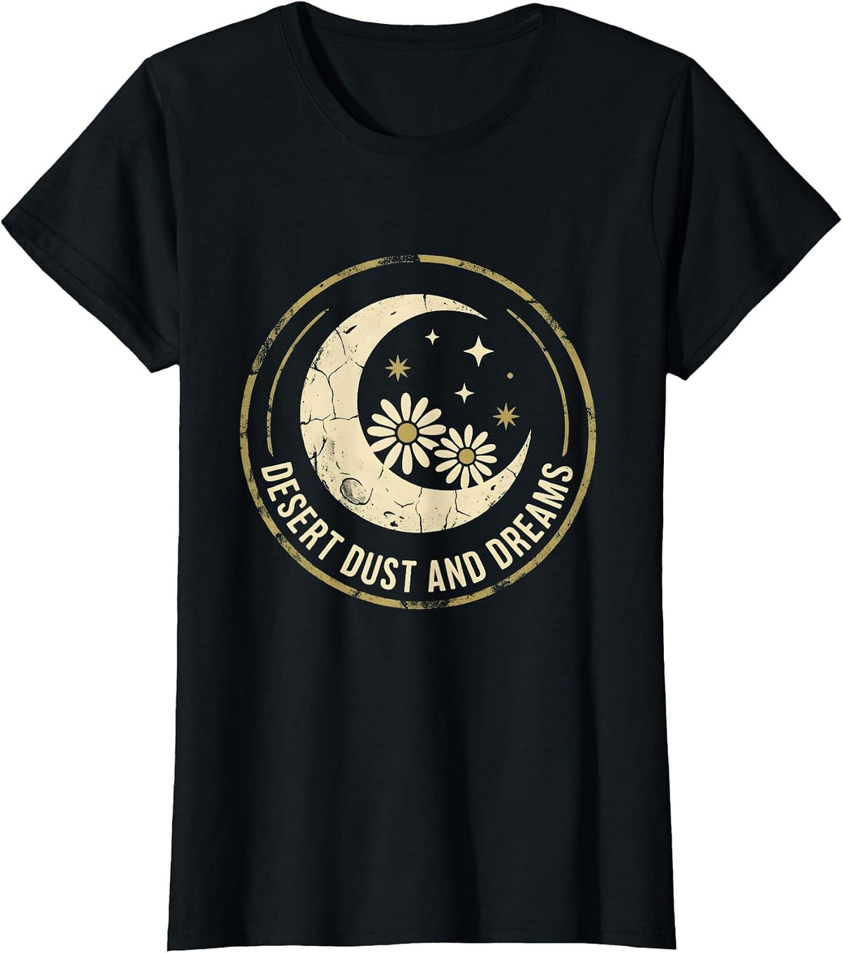 Desert Dust and Dreams Cowgirl Design T-Shirt - Black