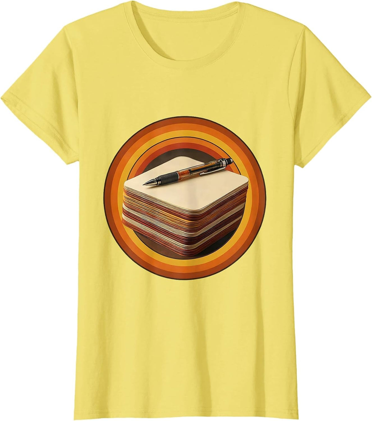 Women's 2nd Grade Teacher Graded Papers Illustration T-Shirt - Lemon Yellow