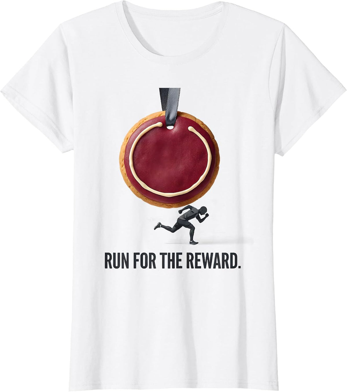 Run For The Reward Funny Christmas Fun Run Squad Runner T-Shirt - White