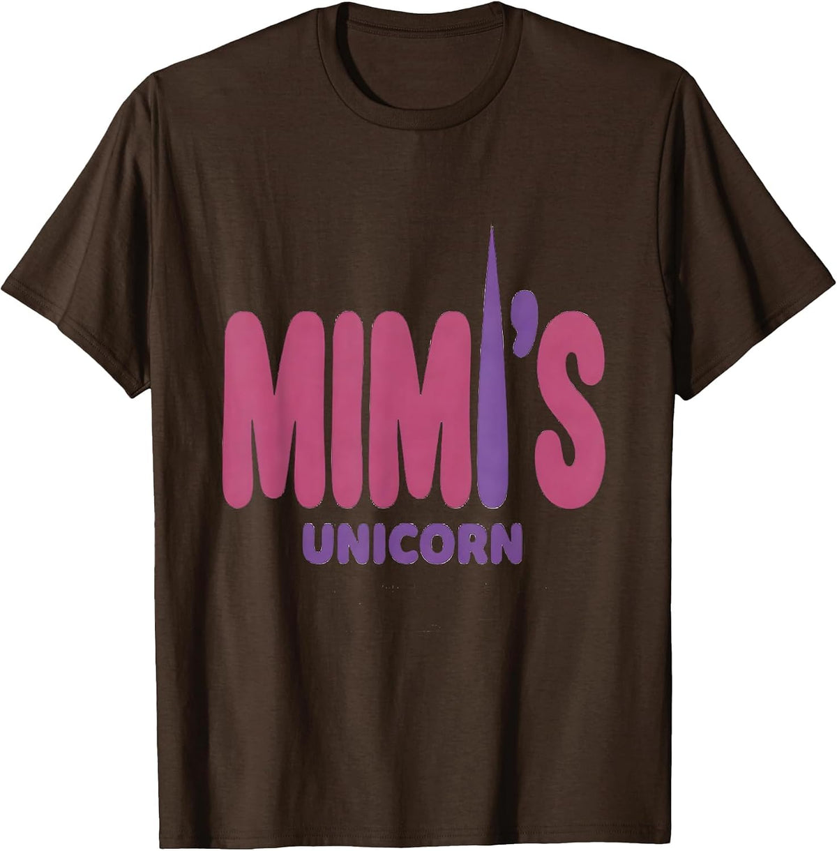 Mimi's Unicorn Sentimental Grandparent Gift T-Shirt - Brown