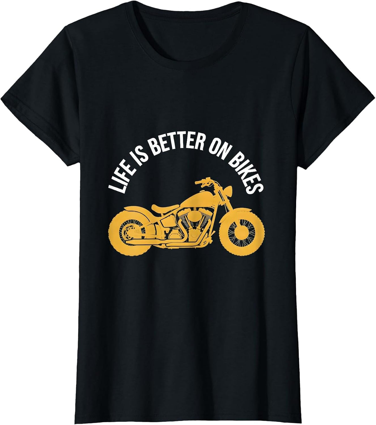 Women's Life Is Better On Bikes Motorcycle Design T-Shirt - Black