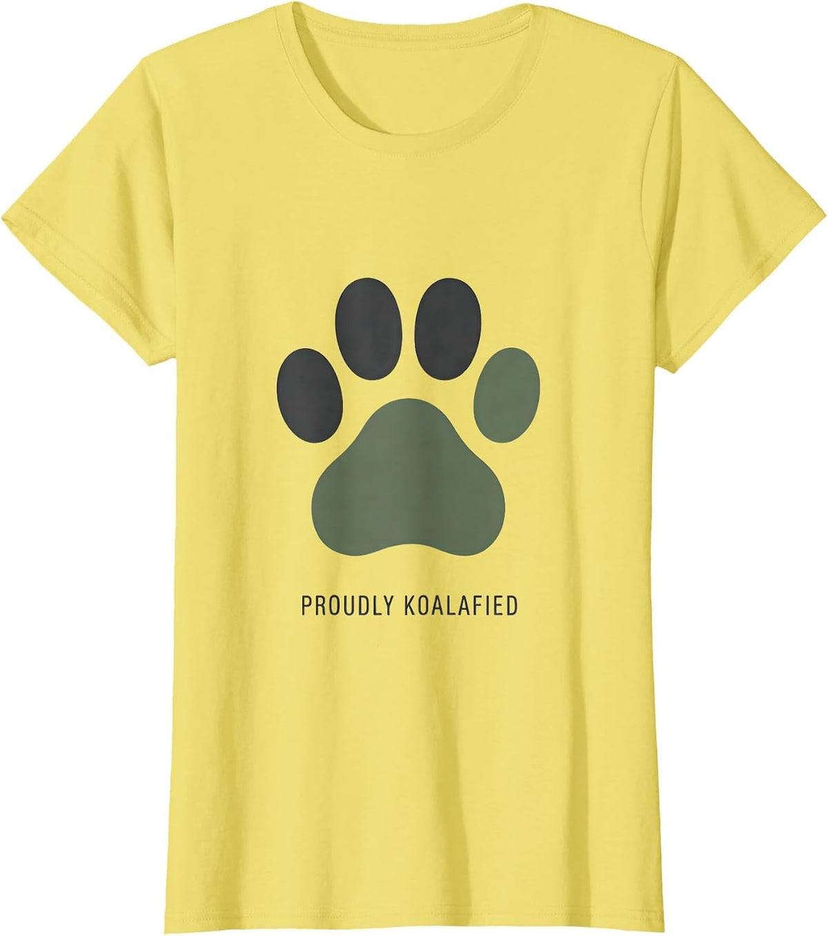 Women's Proudly Koalafied Funny Koala Lover Gift Animal Puns T-Shirt - Lemon Yellow