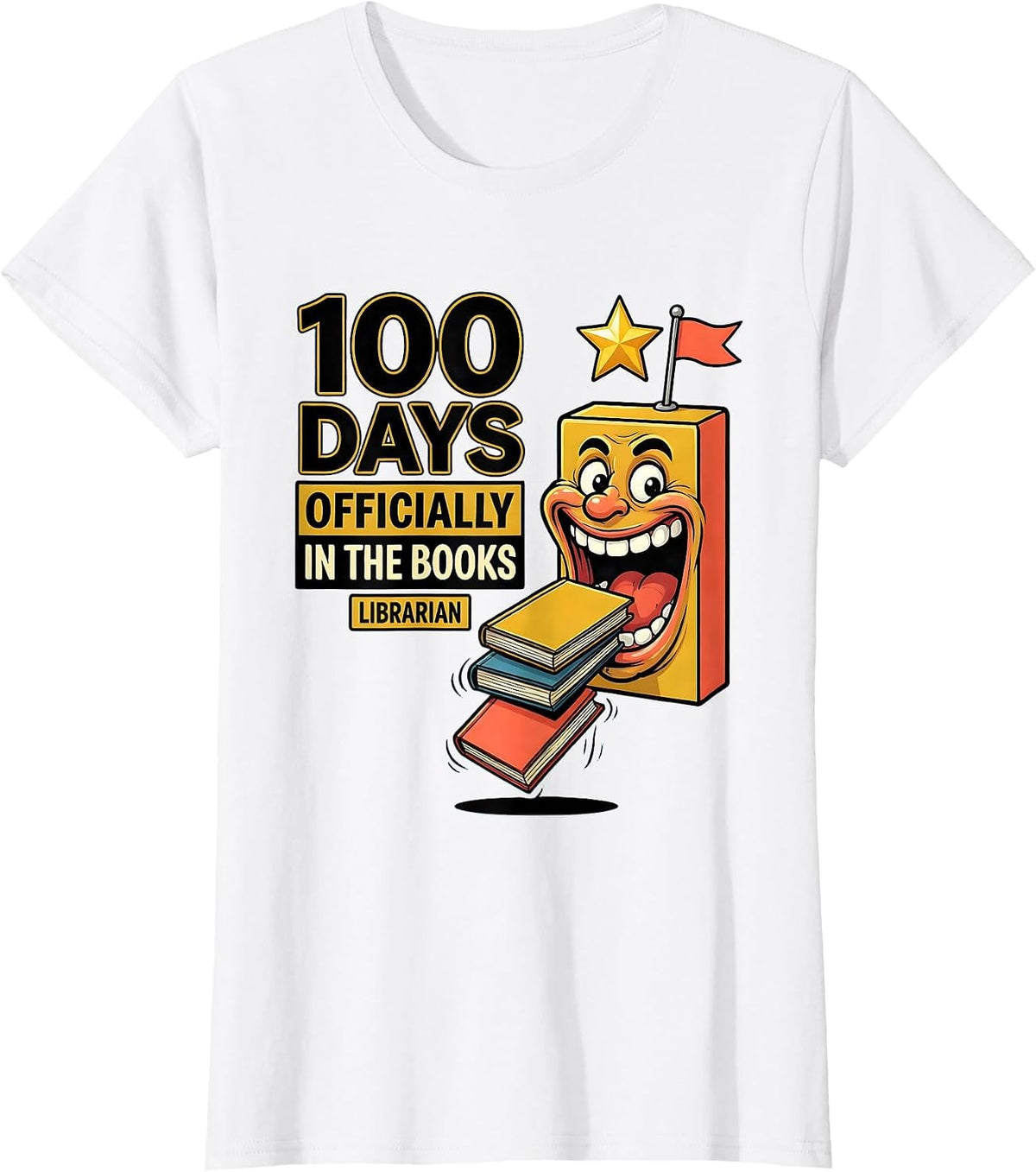 100 Days Officially In The Books Librarian T-Shirt - White
