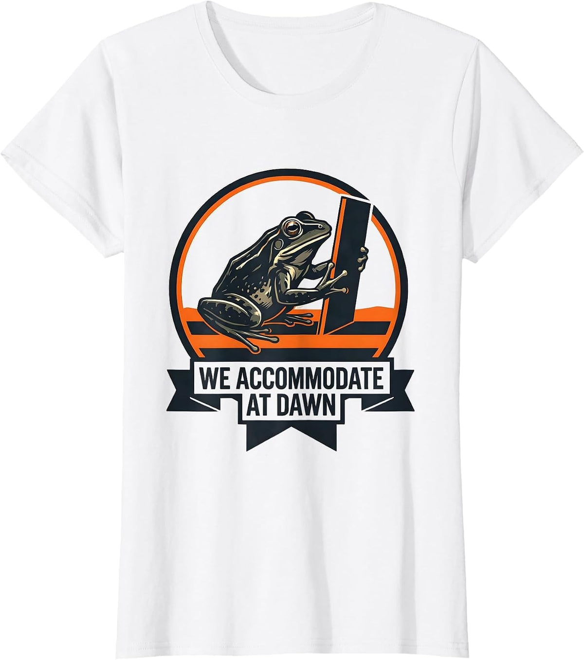 We Accommodate At Dawn Funny Frog Teacher Back to School T-Shirt - White