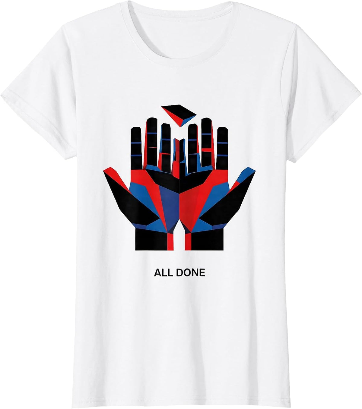 All Done Bauhaus Modernist ASL Sign Language Teacher T-Shirt - White