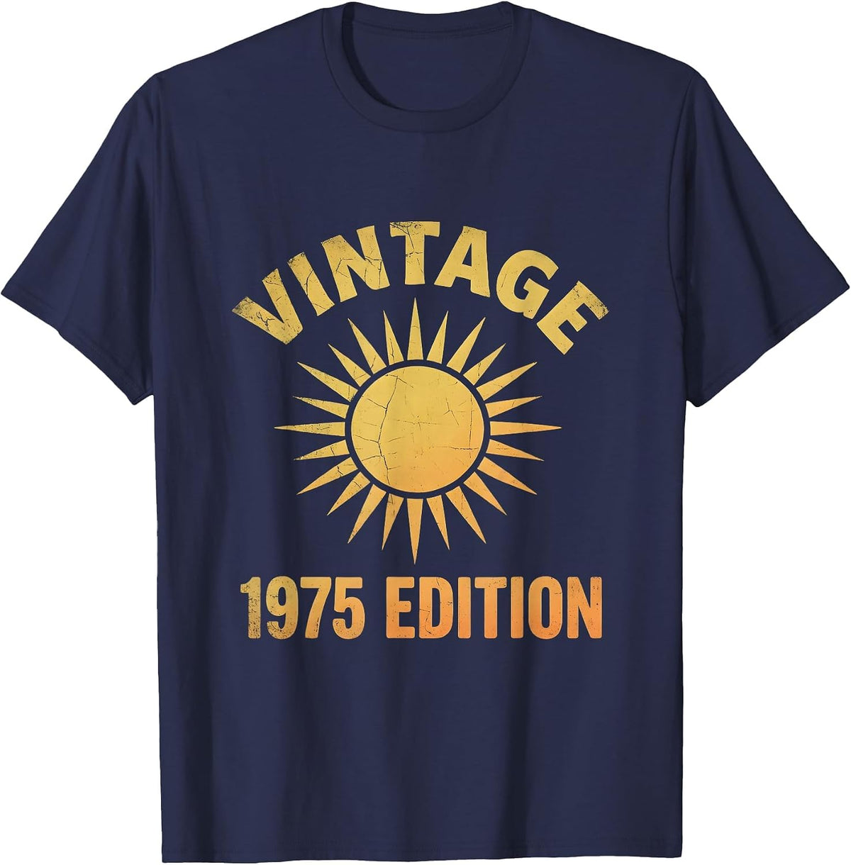 Vintage 1975 Edition Classic Birthday Design T-Shirt - Navy Blue