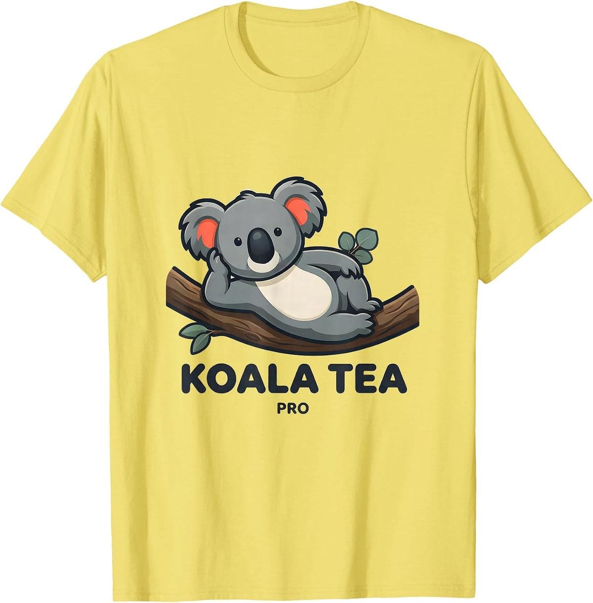 Men's Koala Tea Pro Funny Koala Lover Cute Animal Pun T-Shirt - Lemon Yellow