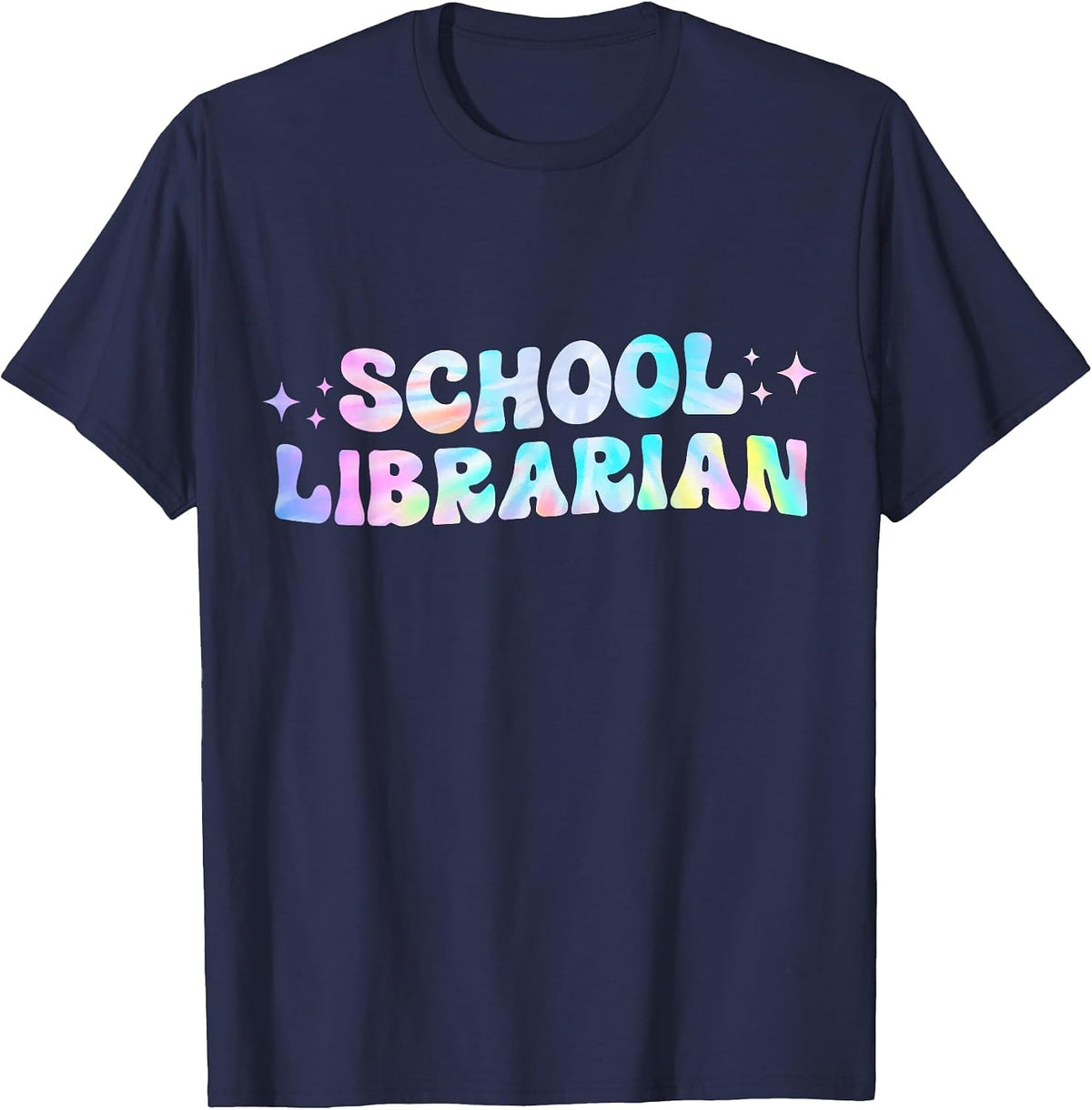 School Librarian Back to School Appreciation Tie Dye T-Shirt - Navy Blue