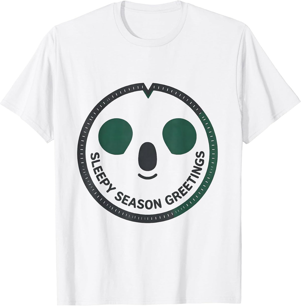 Men's Sleepy Season Greetings Minimalist Koala Lover Funny T-Shirt - White