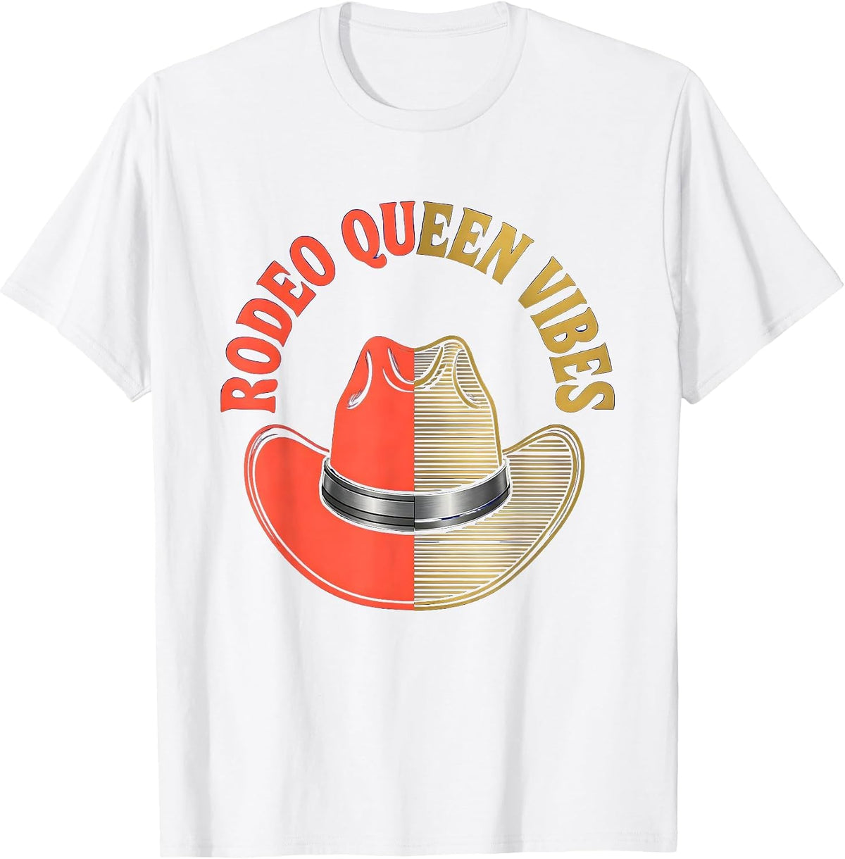 Men's Rodeo Queen Vibes Cowgirl Graphic Design T-Shirt - White