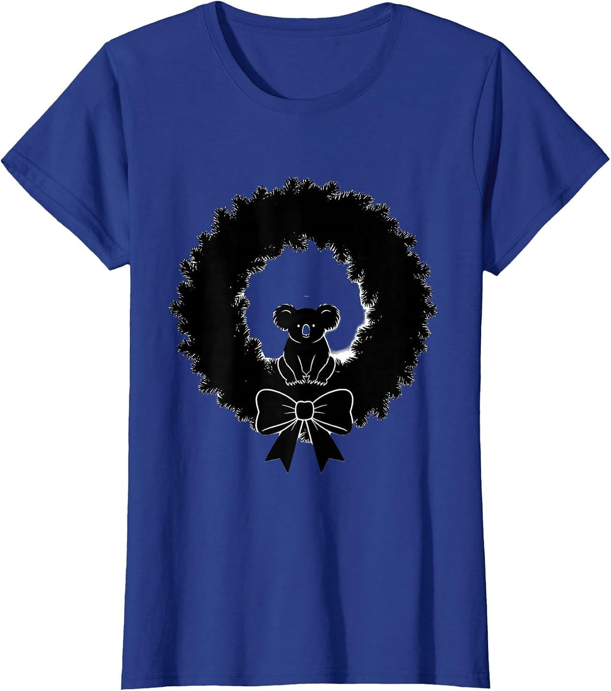 Women's Koala Wreath Cute Holiday Animal Lover Gift T-Shirt - Royal Blue