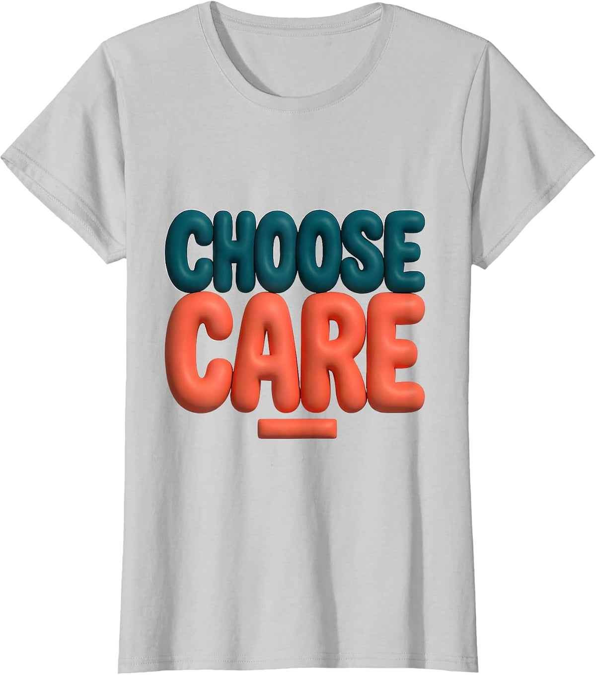 Choose Care Retro Groovy Positivity Inclusion Teacher Gift T-Shirt - Silver Grey