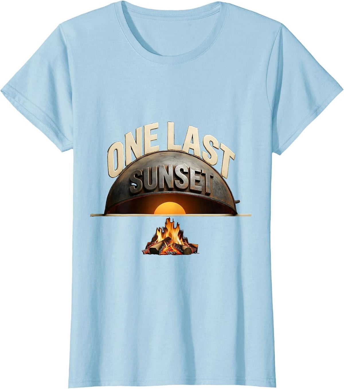 One Last Sunset Funny BBQ Pitmaster Grill Dad Humor T-Shirt - Baby Blue