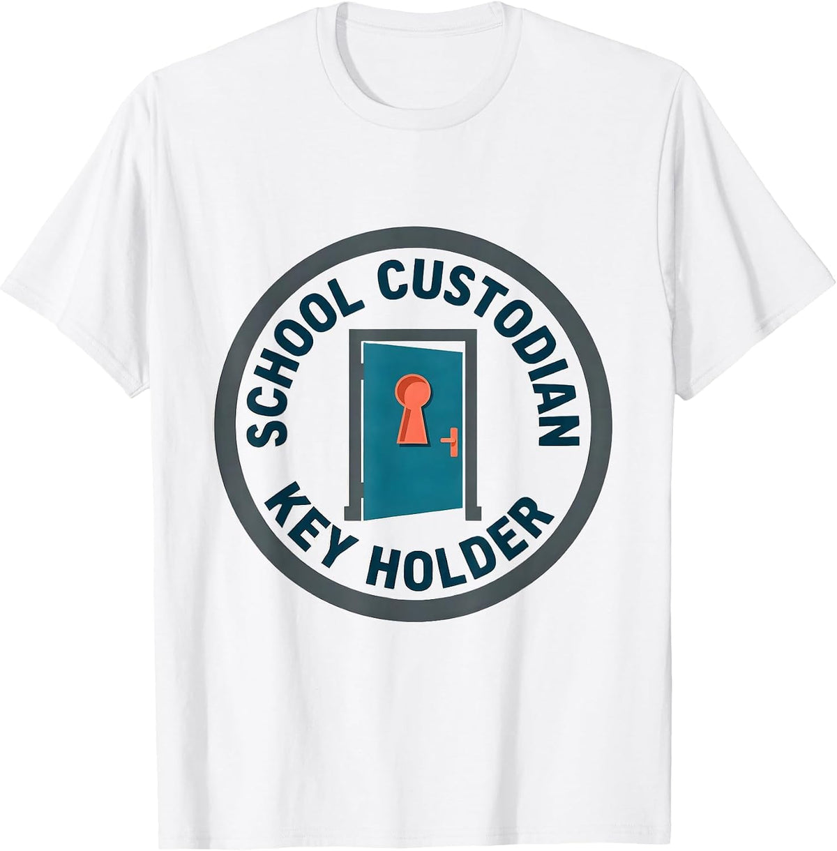 Men's School Custodian, Key Holder Funny Janitor Appreciation Gift T-Shirt - White