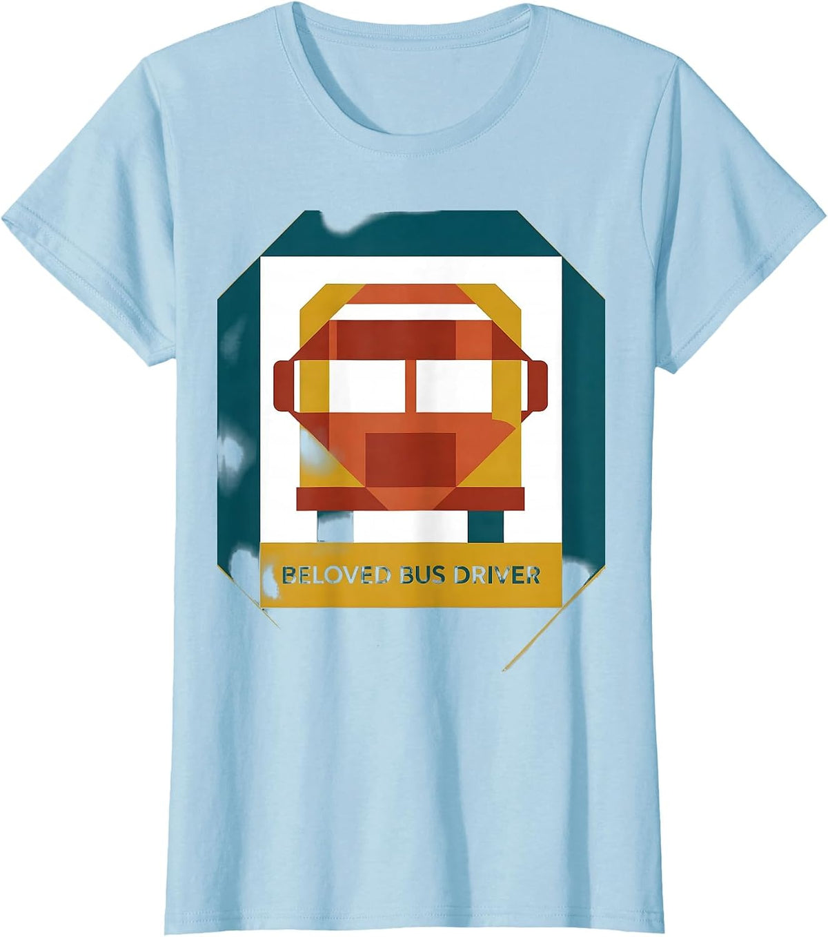 Beloved Bus Driver Warm School Staff Appreciation Quilt T-Shirt - Baby Blue