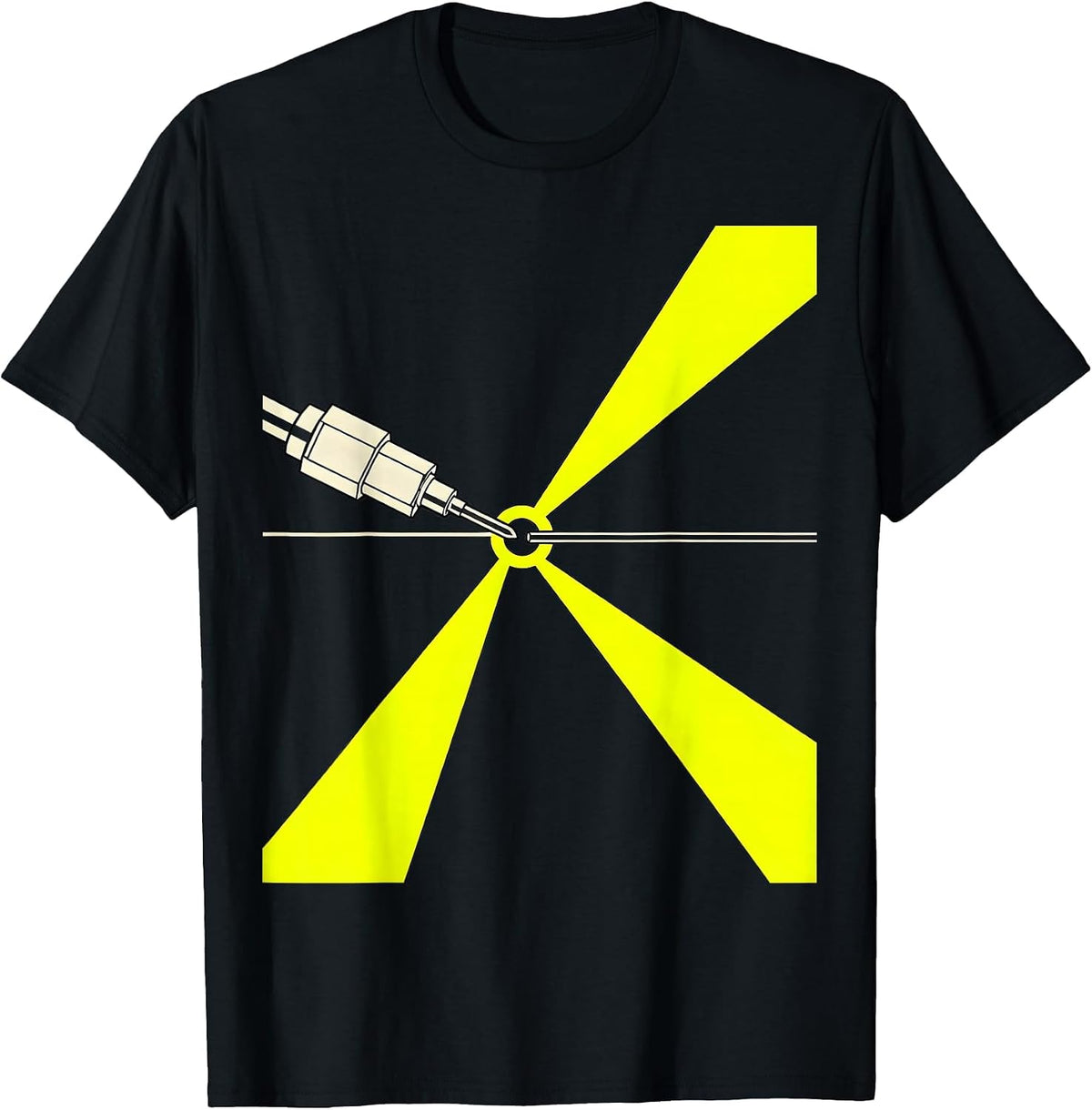 Men's Welding Torch Seam Precision Humor Blue Collar Worker T-Shirt - Black