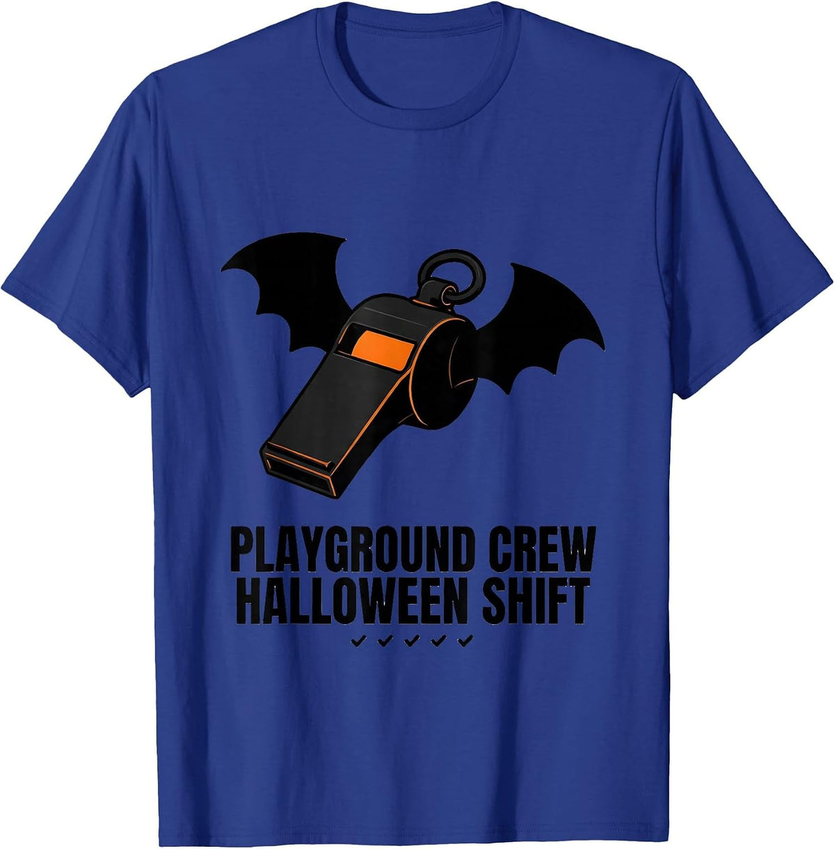 Men's Playground Crew Halloween Shift Editorial Conceptual Teacher T-Shirt - Royal Blue