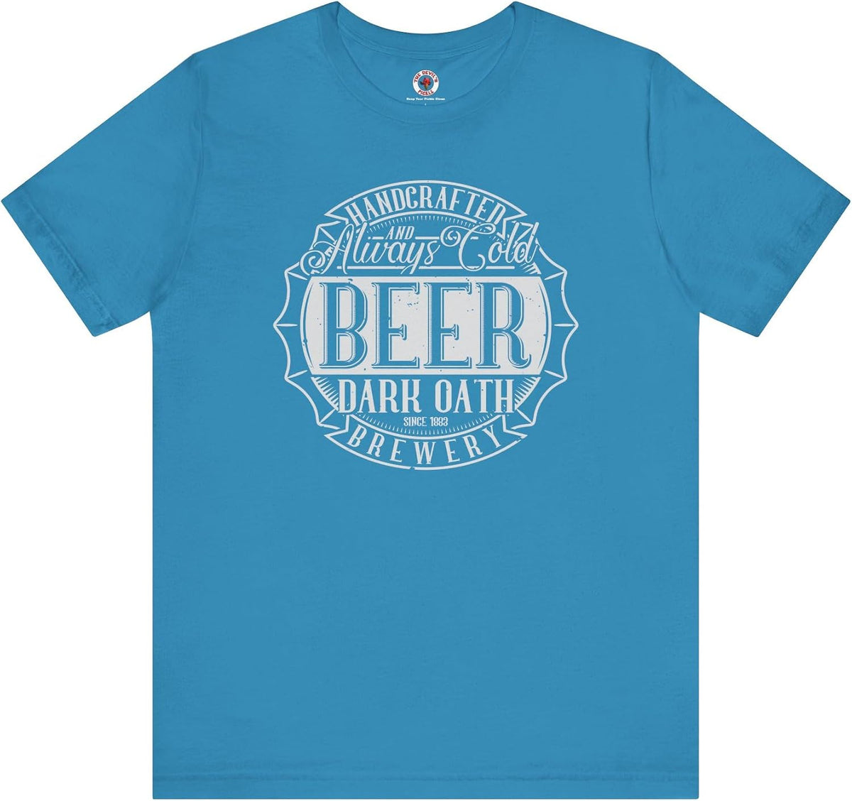 Handcrafted and Always Cold Beer T-Shirt - Aqua