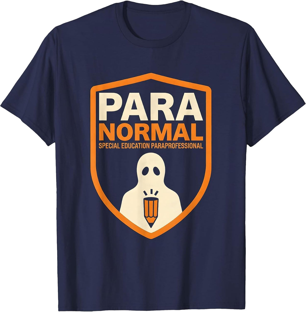Men's Para Normal Special Education Paraprofessional Ghost T-Shirt - Navy Blue