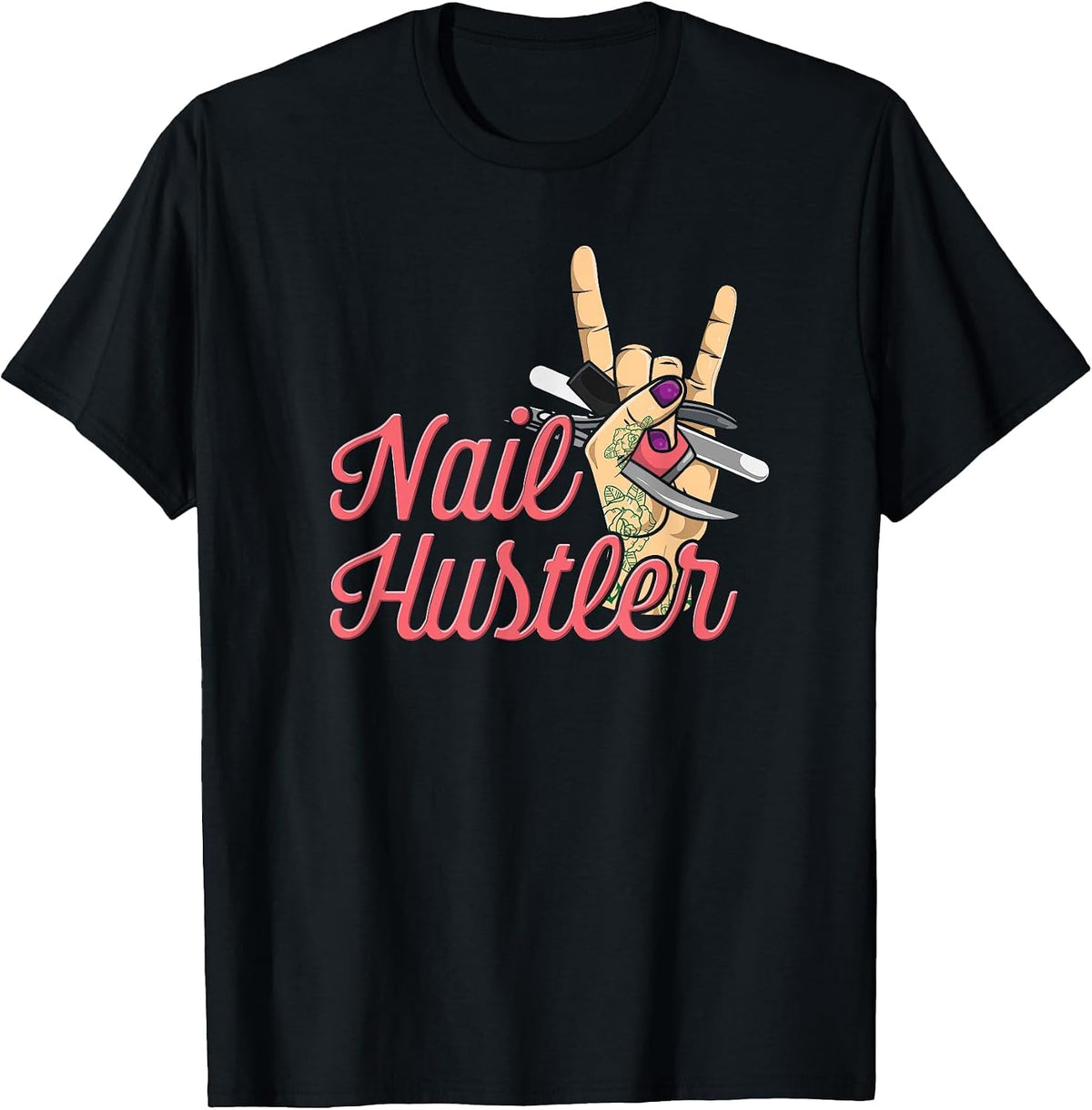 Beautician Nail Design Manicure Nail Designer T-Shirt - Black