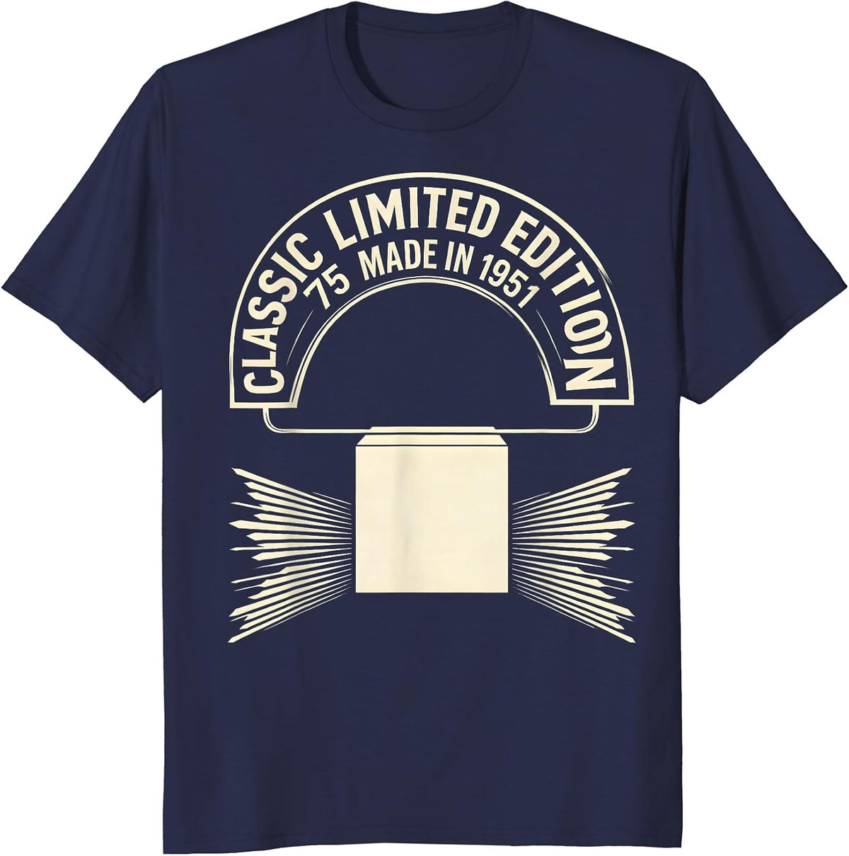 Classic Limited Edition 75 Made in 1951 Vintage T-Shirt - Navy Blue