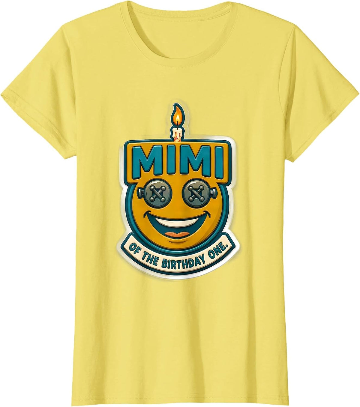 Women's Mimi Of The Birthday One Family Matching First Birthday T-Shirt - Lemon Yellow