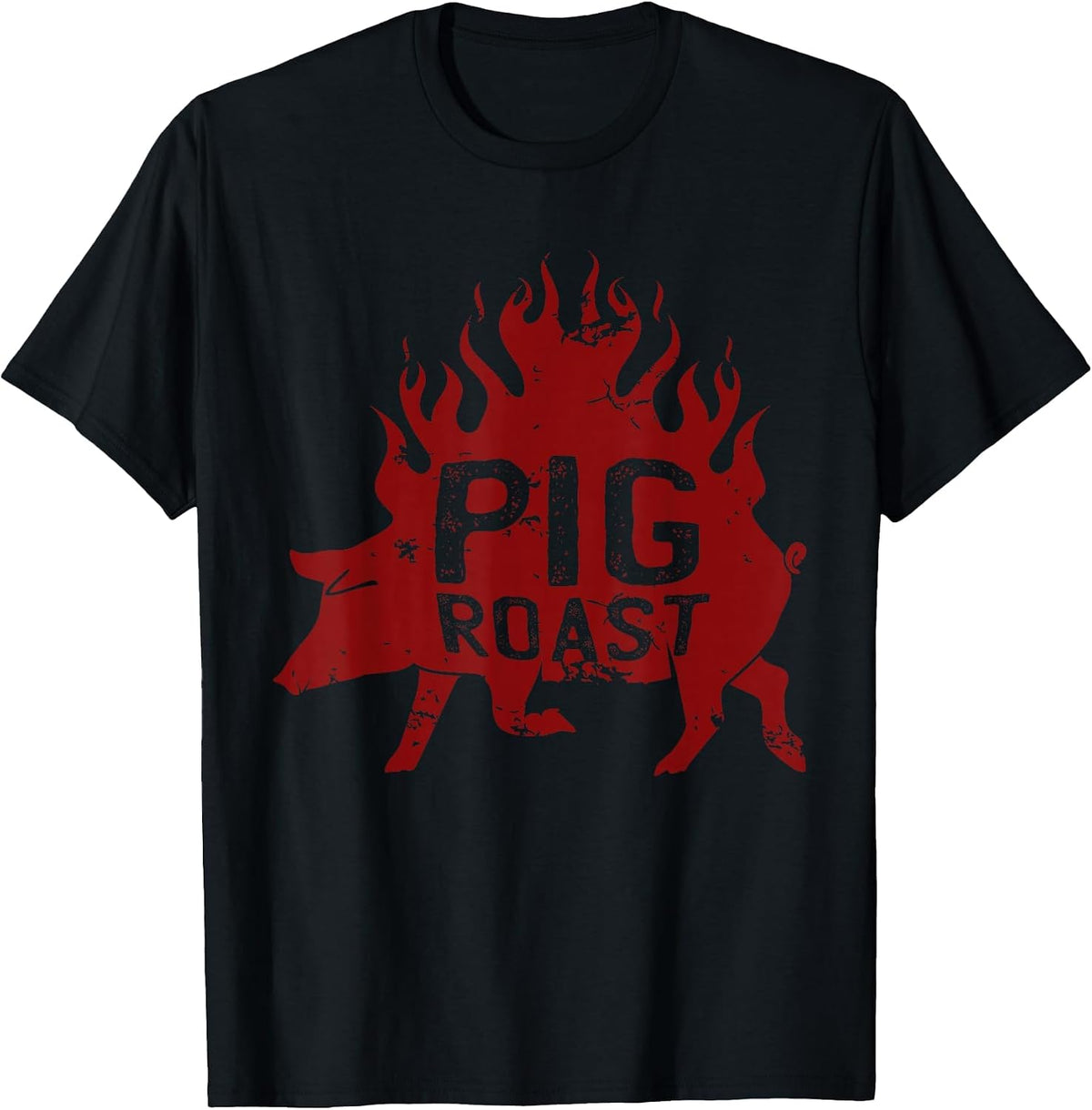 Pig Roast Meat Grilling Roast Grilled Barbecue T-Shirt - Black