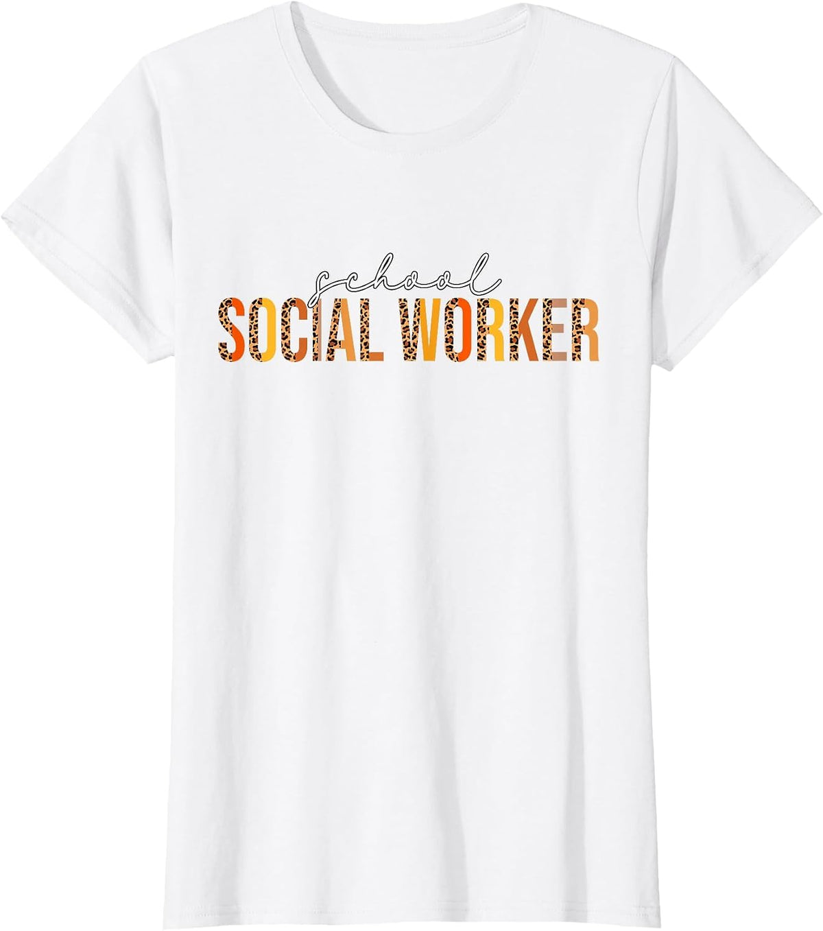 Leopard Fall Autumn Lovers Thanksgiving School Social Worker T-Shirt - White
