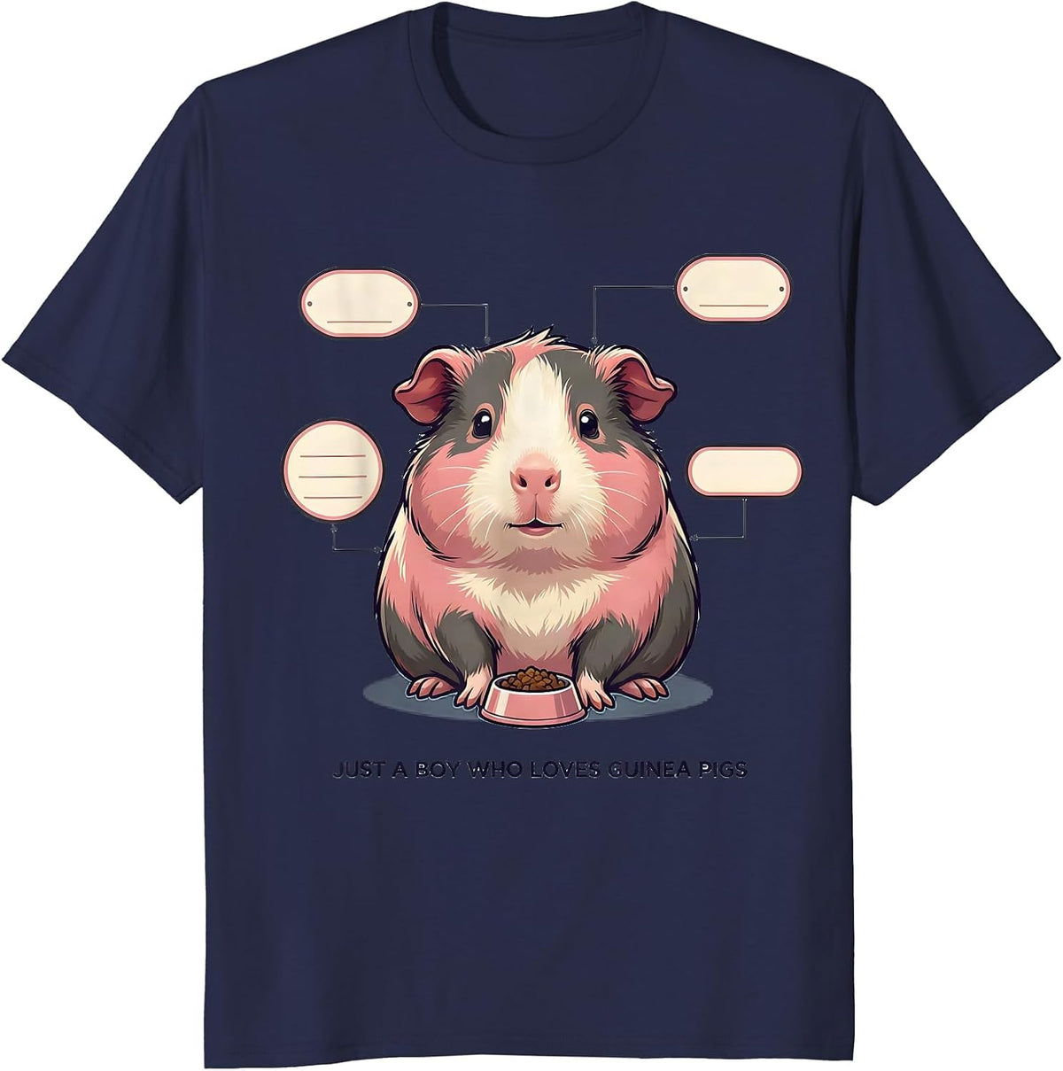 Just A Boy Who Loves Guinea Pigs Funny Guinea Pig Lover Pet T-Shirt - Navy Blue