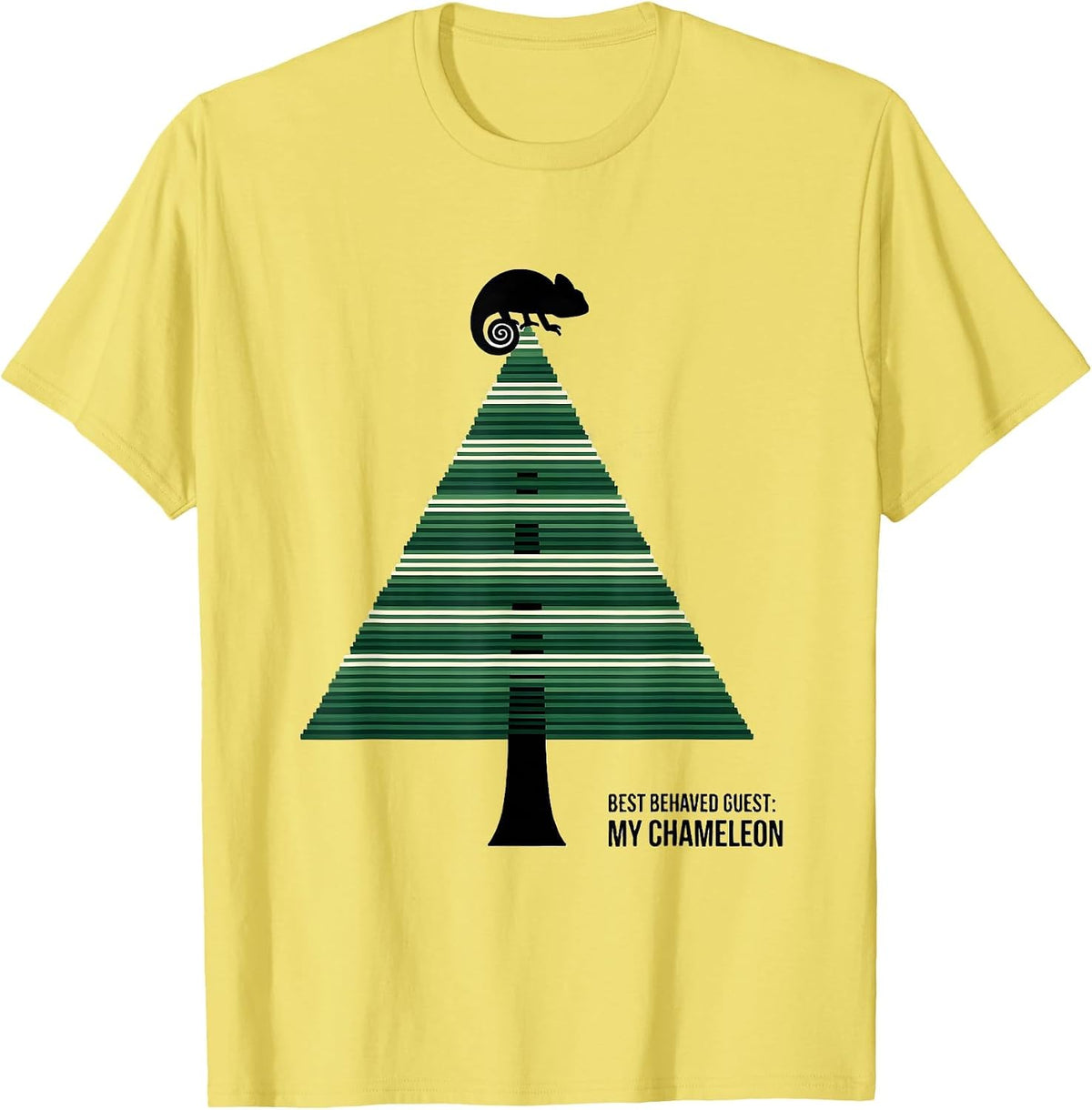 Men's Best Behaved Guest My Chameleon Funny Reptile Keeper T-Shirt - Lemon Yellow