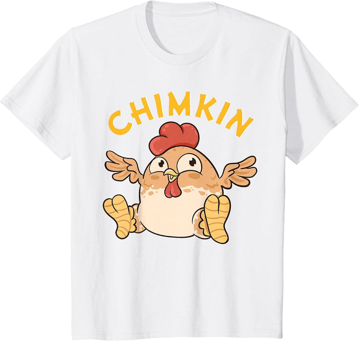 Chimkin | Funny Fat Derpy Chicken Meme Chicken Lover Farmer T-Shirt - White