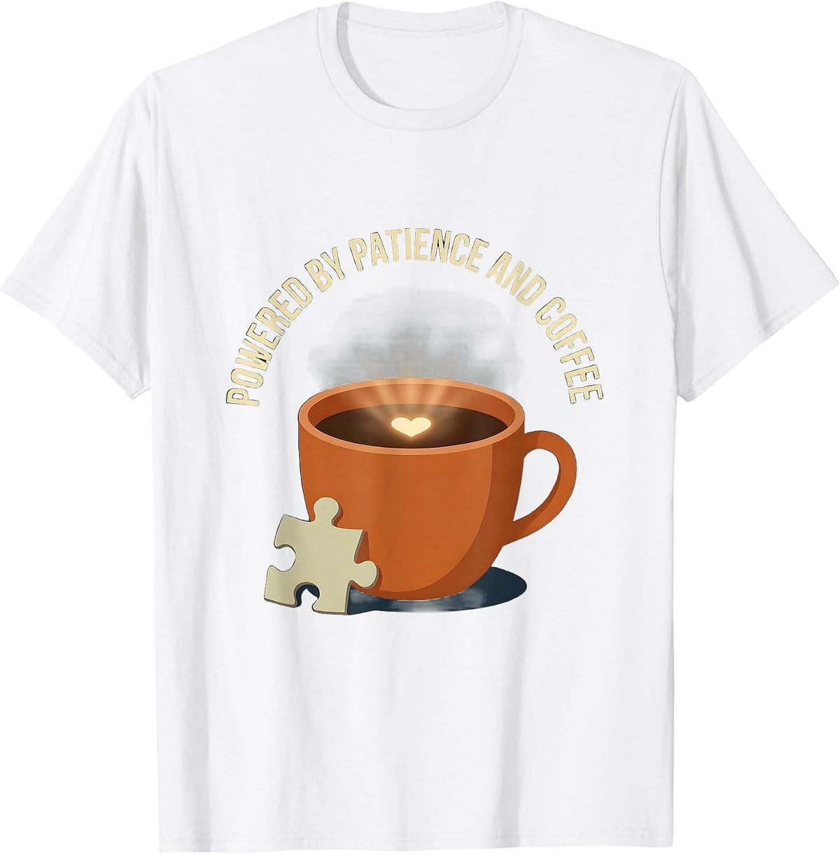 Men's Powered by Patience and Coffee Sped Teacher T-Shirt - White