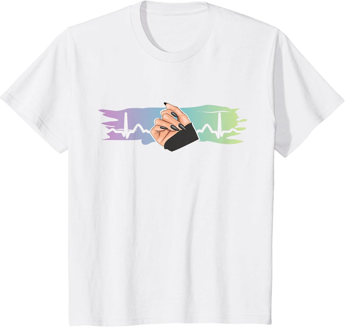 Heartbeat Naildesign Nail Salon Nail Tech T-Shirt - White