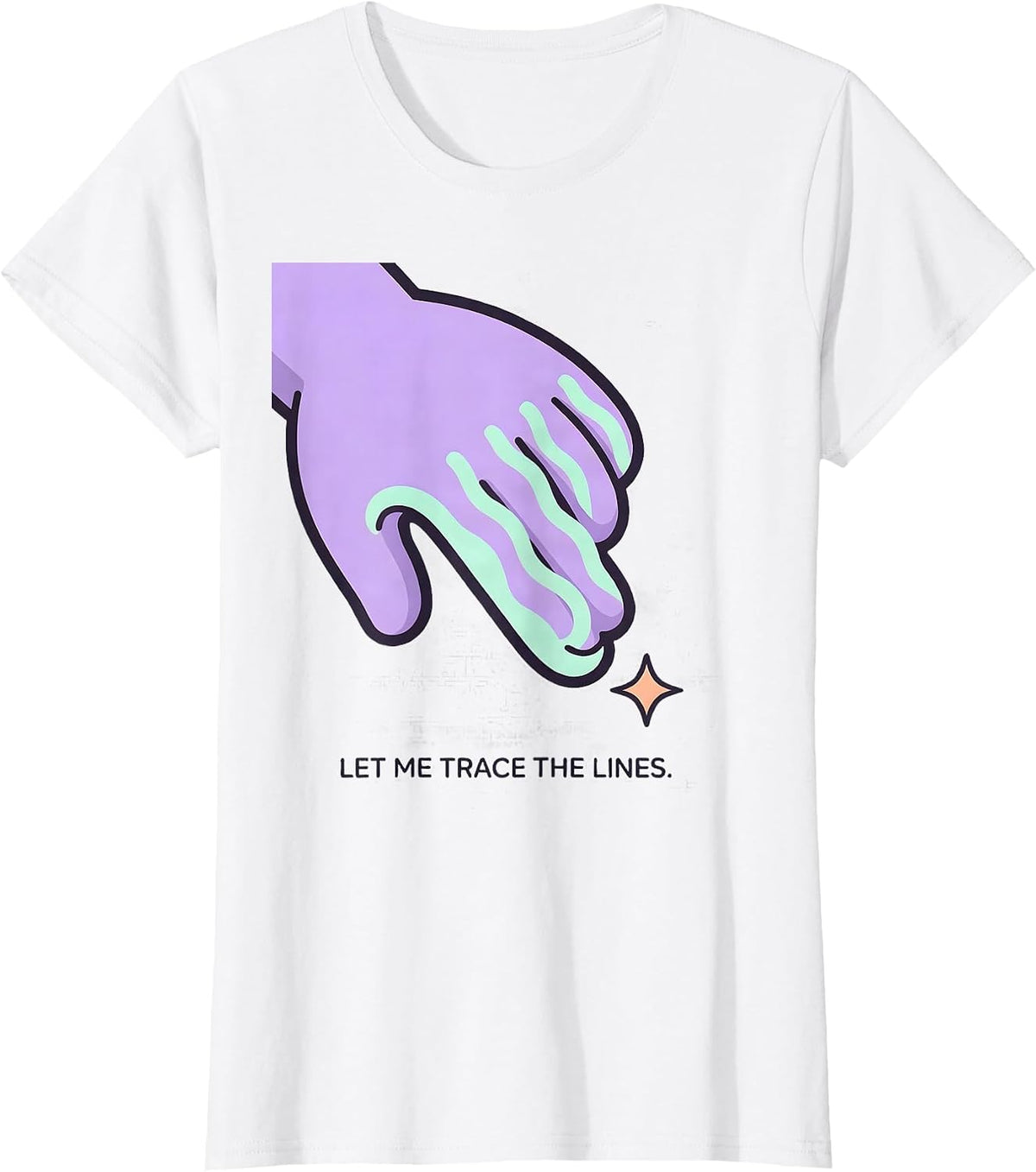 Let Me Trace The Lines Cute Kawaii Neurodivergent Awareness T-Shirt - White