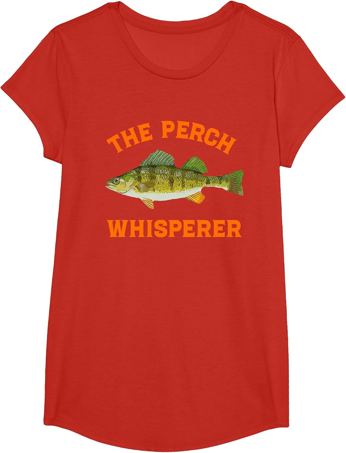 The Perch Whisperer Fishing Design T-Shirt - Girls Red