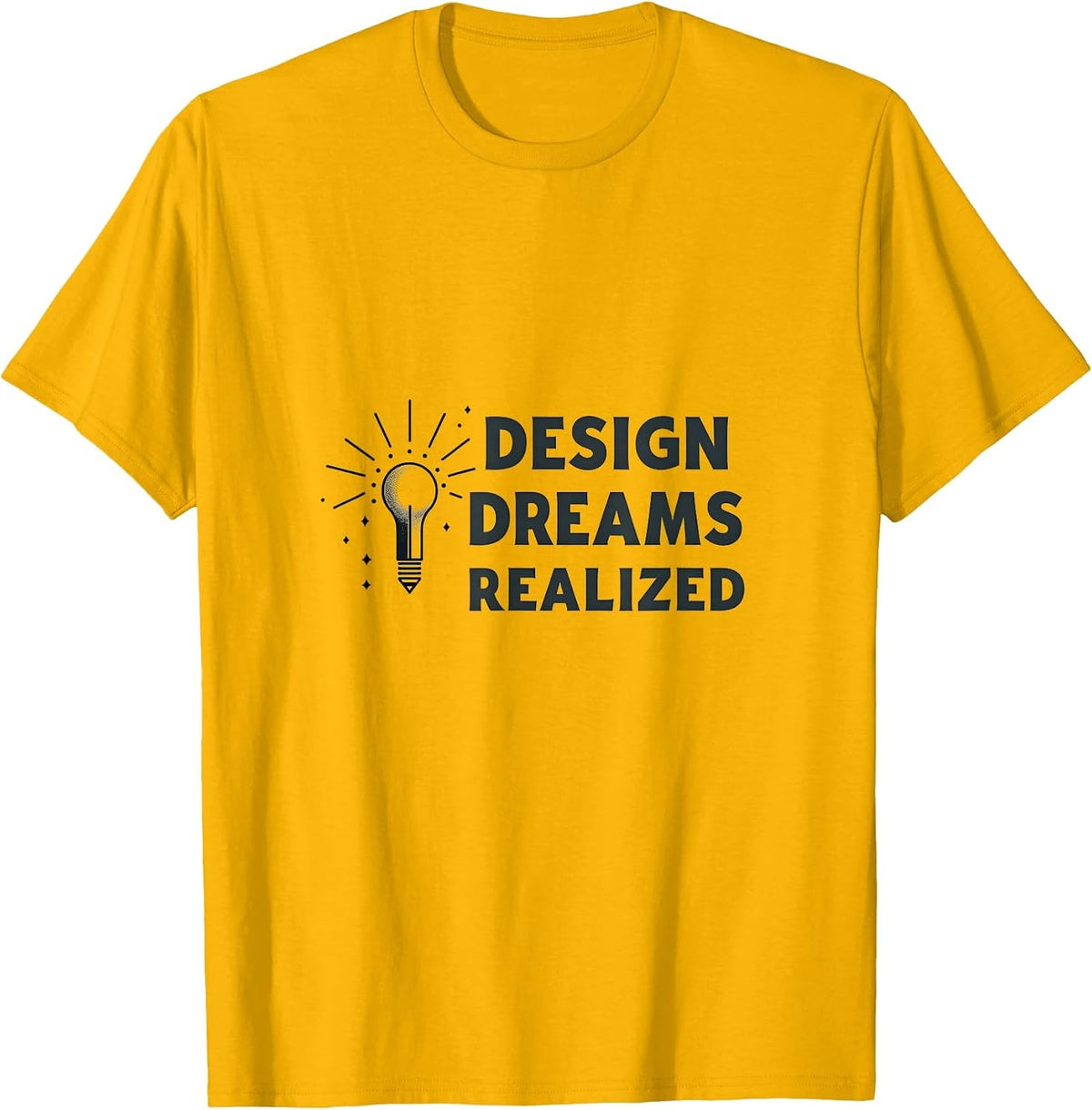 Design Dreams Realized Creative Graphics T-Shirt - Golden Yellow