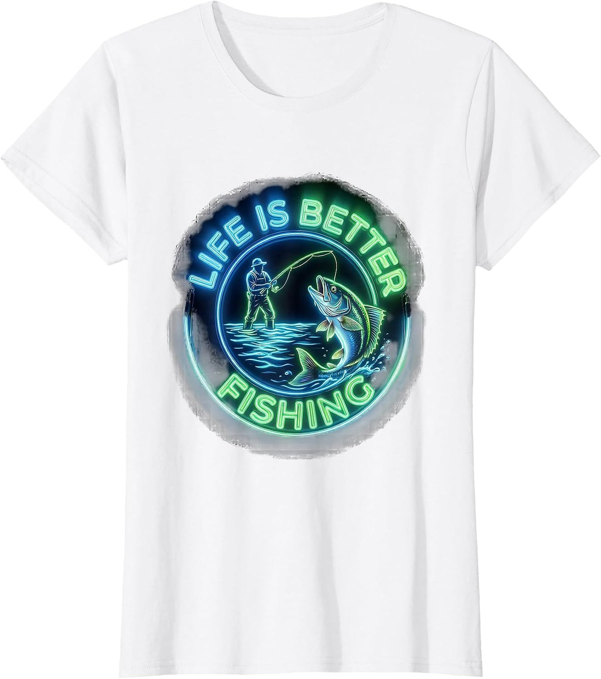 Life Is Better Fishing Men's Outdoors Design T-Shirt - White