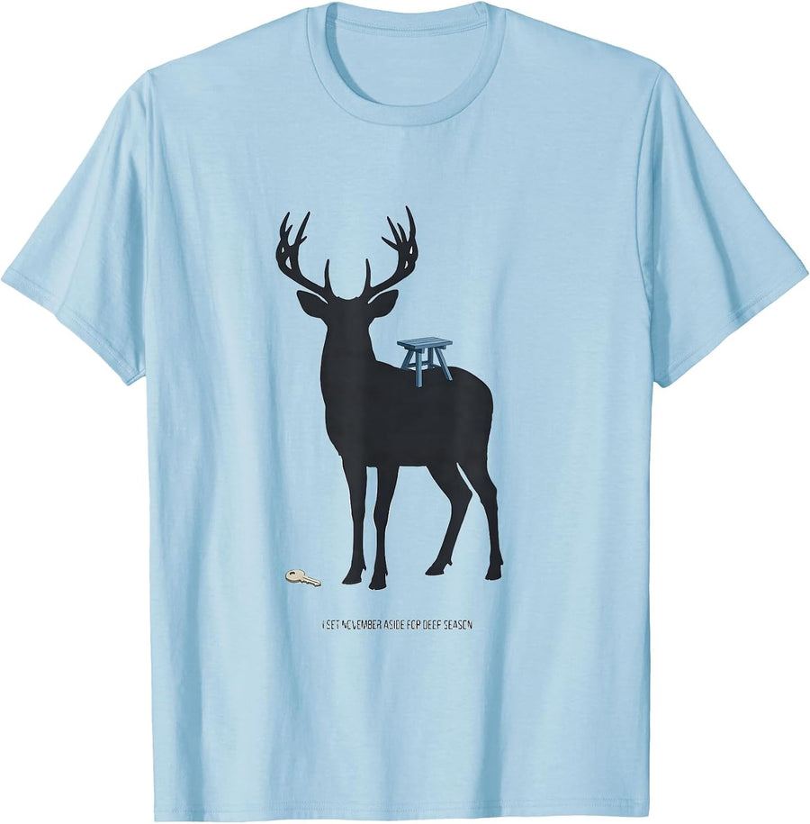 Men's I Set November Aside For Deer Season Funny Hunting Dad Humor T-Shirt - Baby Blue